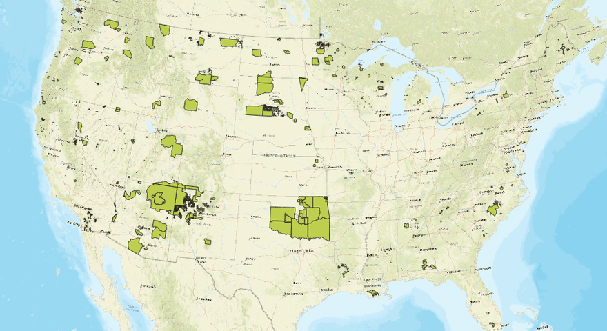 image of shapefile for native American lands