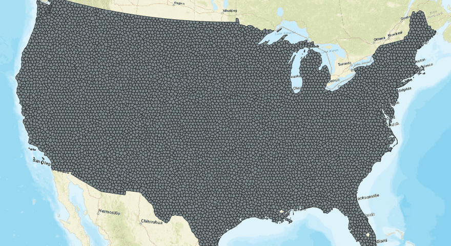 species risk polygon for CONUS